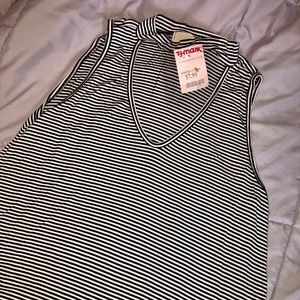 Black and white striped tank